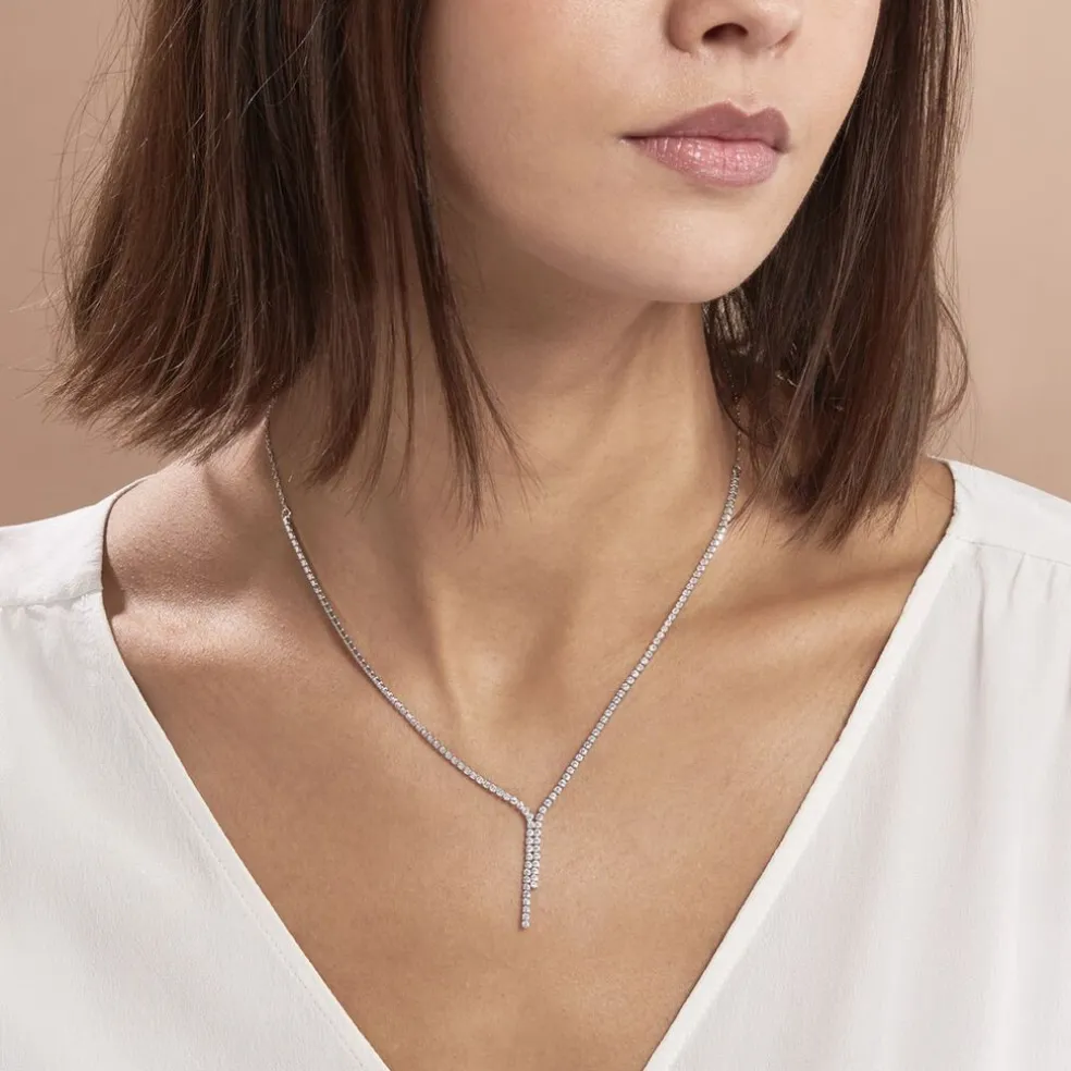 Collier Anthia Argent Blanc Oxyde De Zirconium