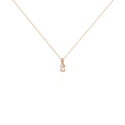 Collier Antonia Or Rose Morganite Et Oxyde De Zirconium