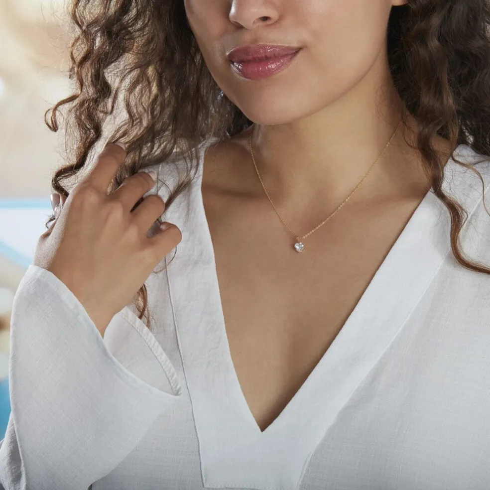 Collier Aodren Or Jaune Oxyde De Zirconium