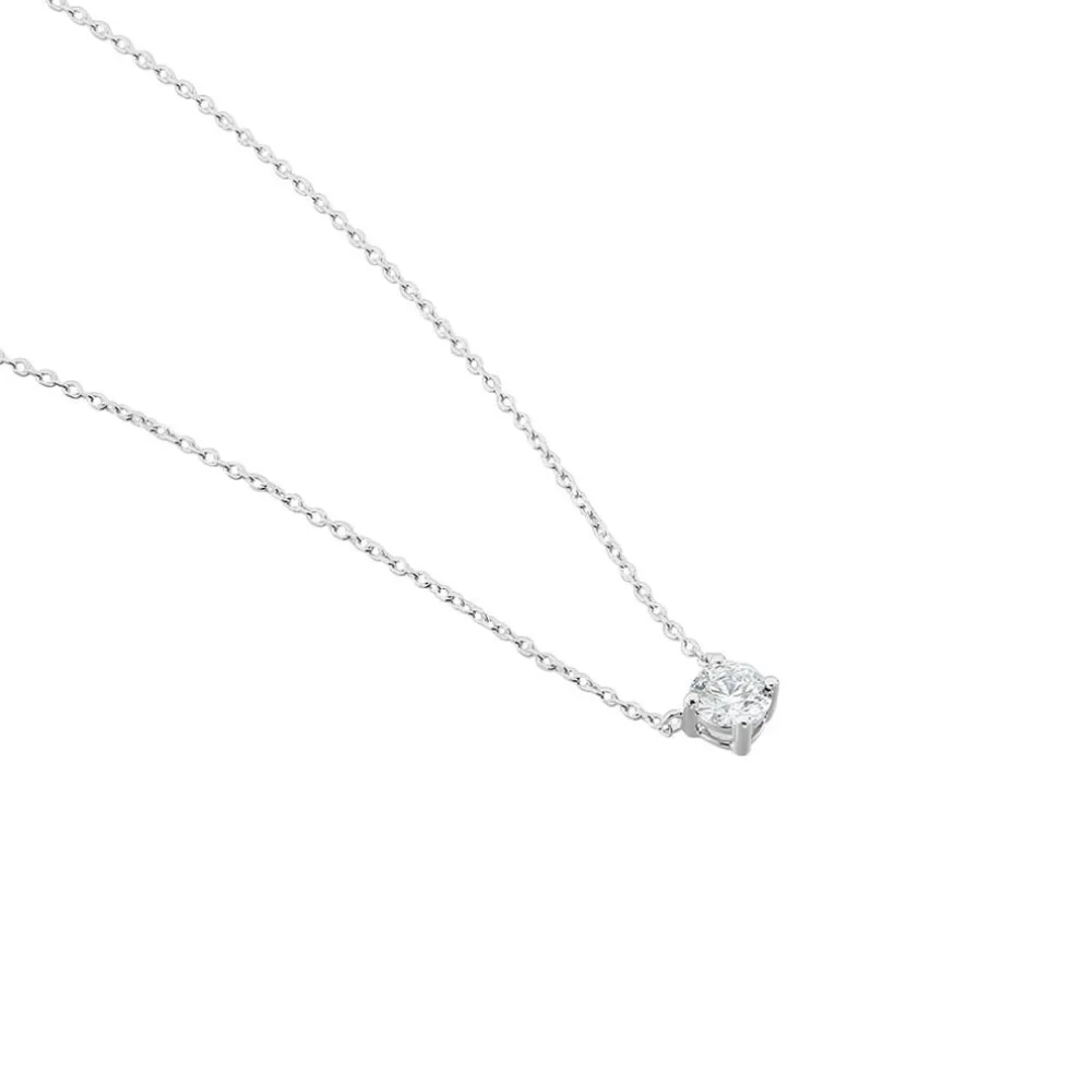 Collier Aphrodite Or Blanc Diamant Synthetique