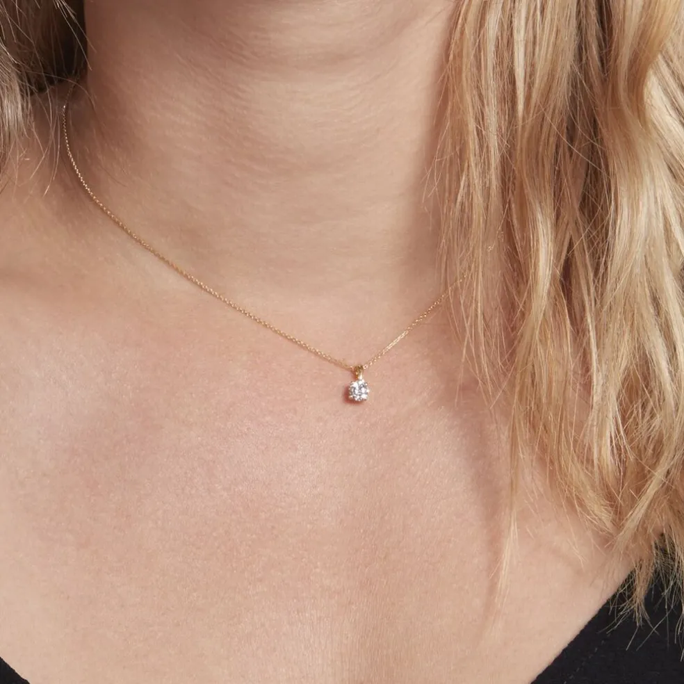 Collier Aphrodite Or Jaune Diamant Synthetique