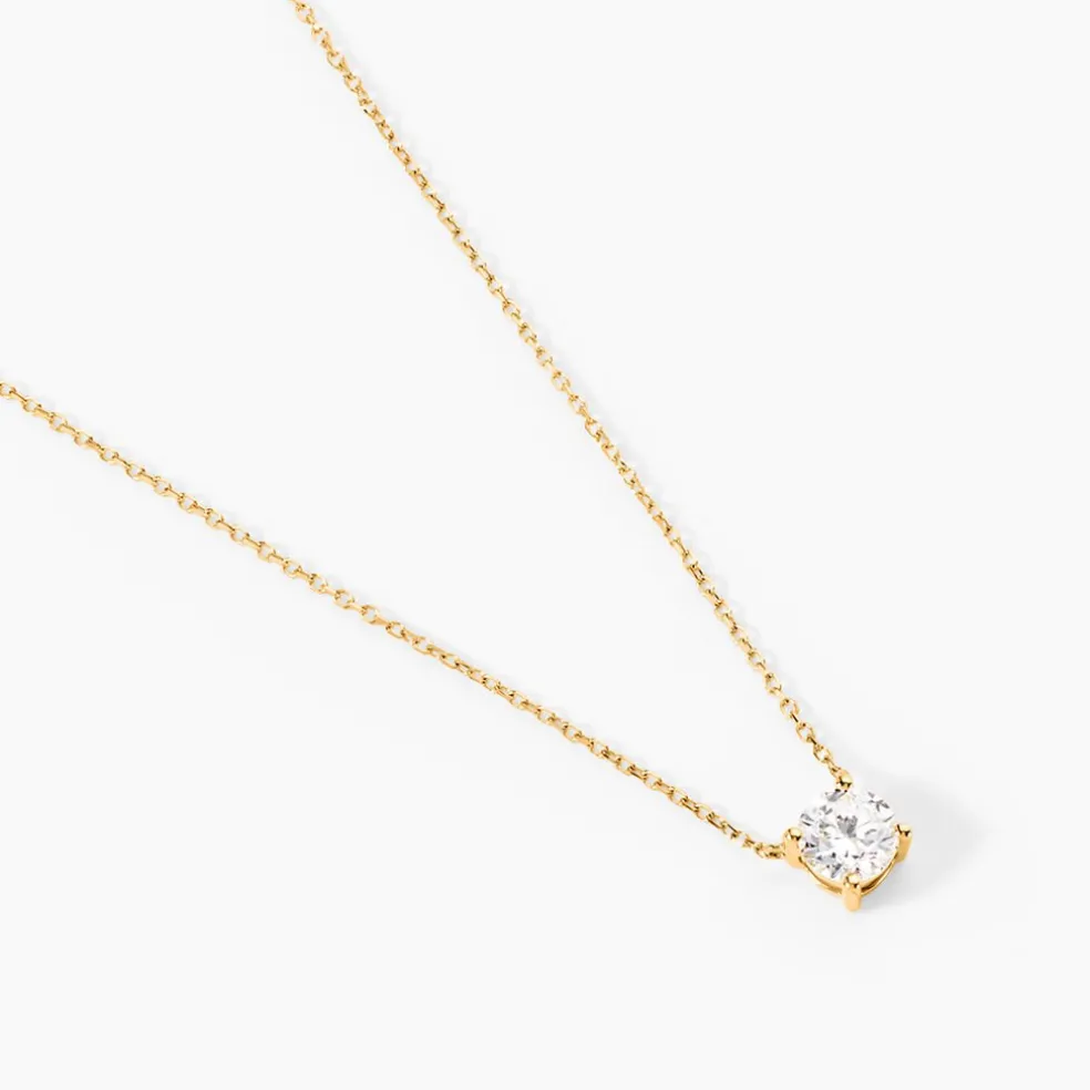 Collier Aphrodite Or Jaune Diamant Synthetique