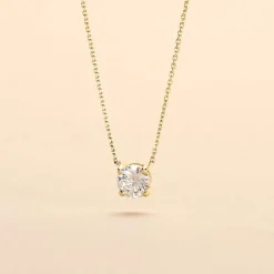 Collier Aphrodite Or Jaune Diamant Synthetique