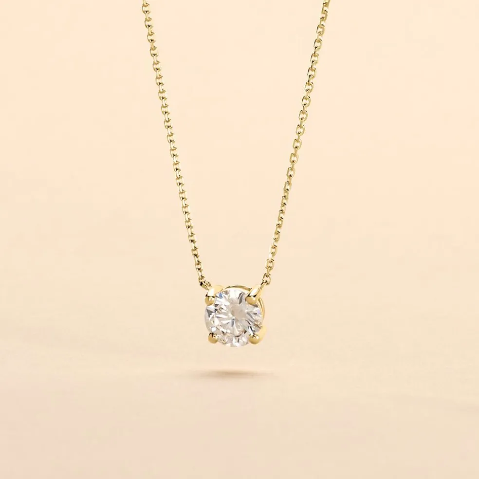 Collier Aphrodite Or Jaune Diamant Synthetique