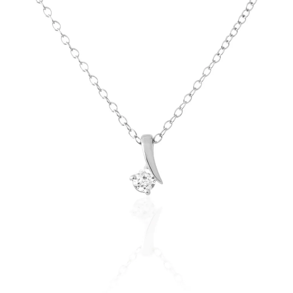 Collier April Argent Blanc Oxyde De Zirconium