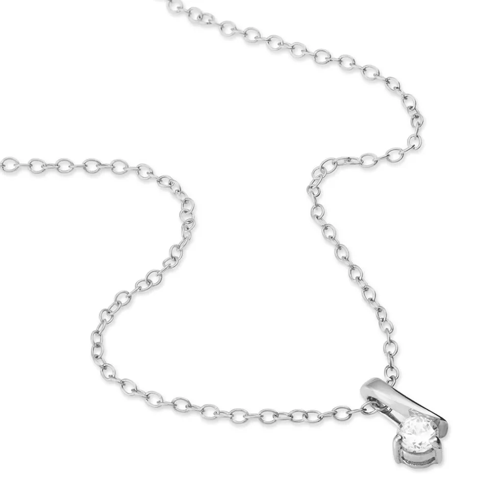Collier April Argent Blanc Oxyde De Zirconium