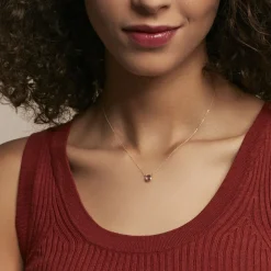 Collier Arenale Or Jaune Amethyste