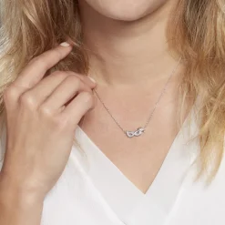 Collier Argent Bartolomee Oxydes De Zirconium