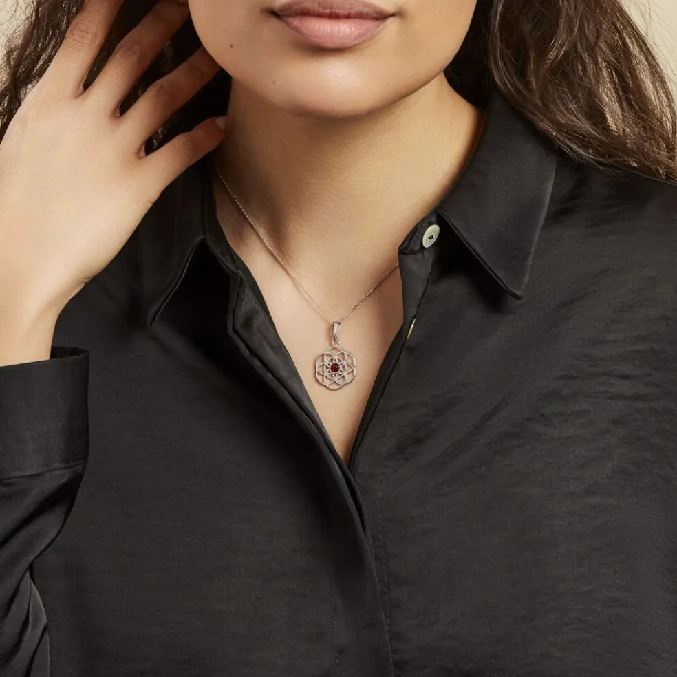 Collier Argent Blanc Aeson Ambre