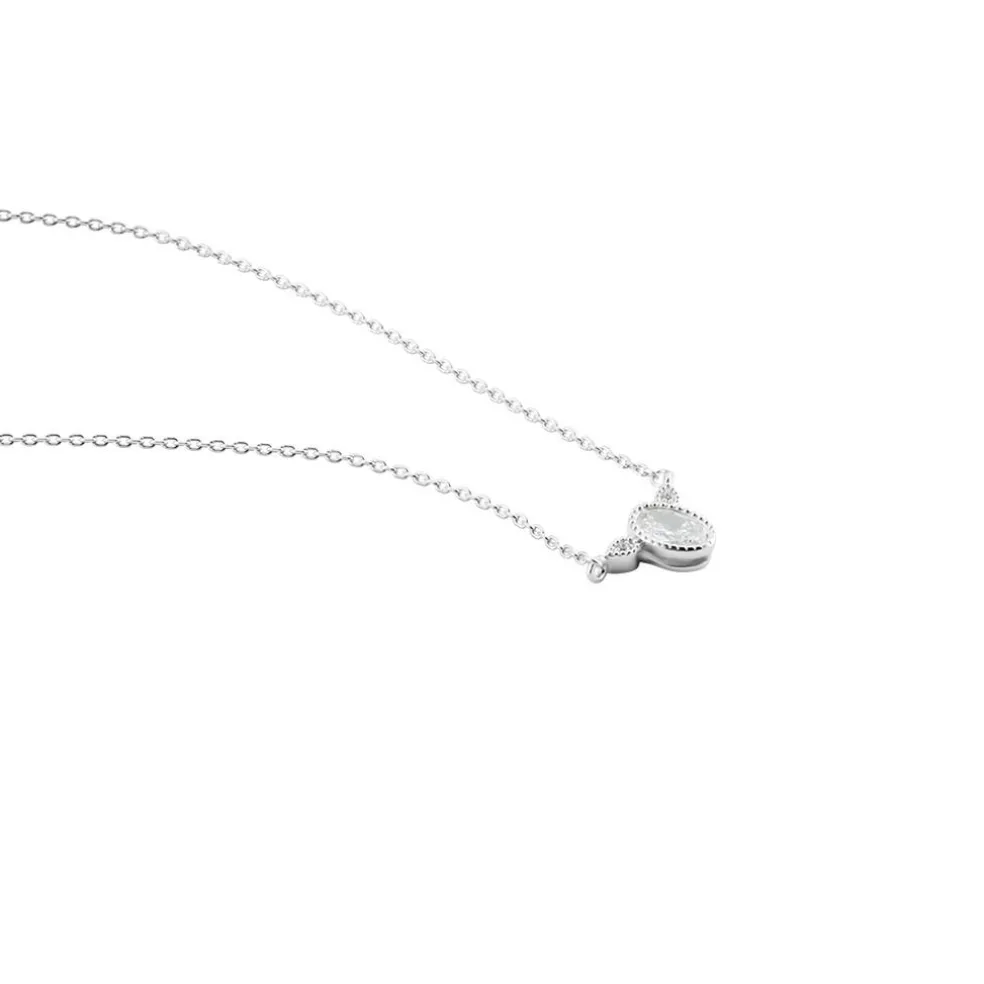 Collier Argent Blanc Afonso Oxyde De Zirconium
