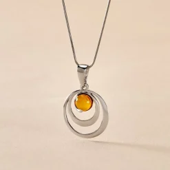 Collier Argent Blanc Alanna Ambre