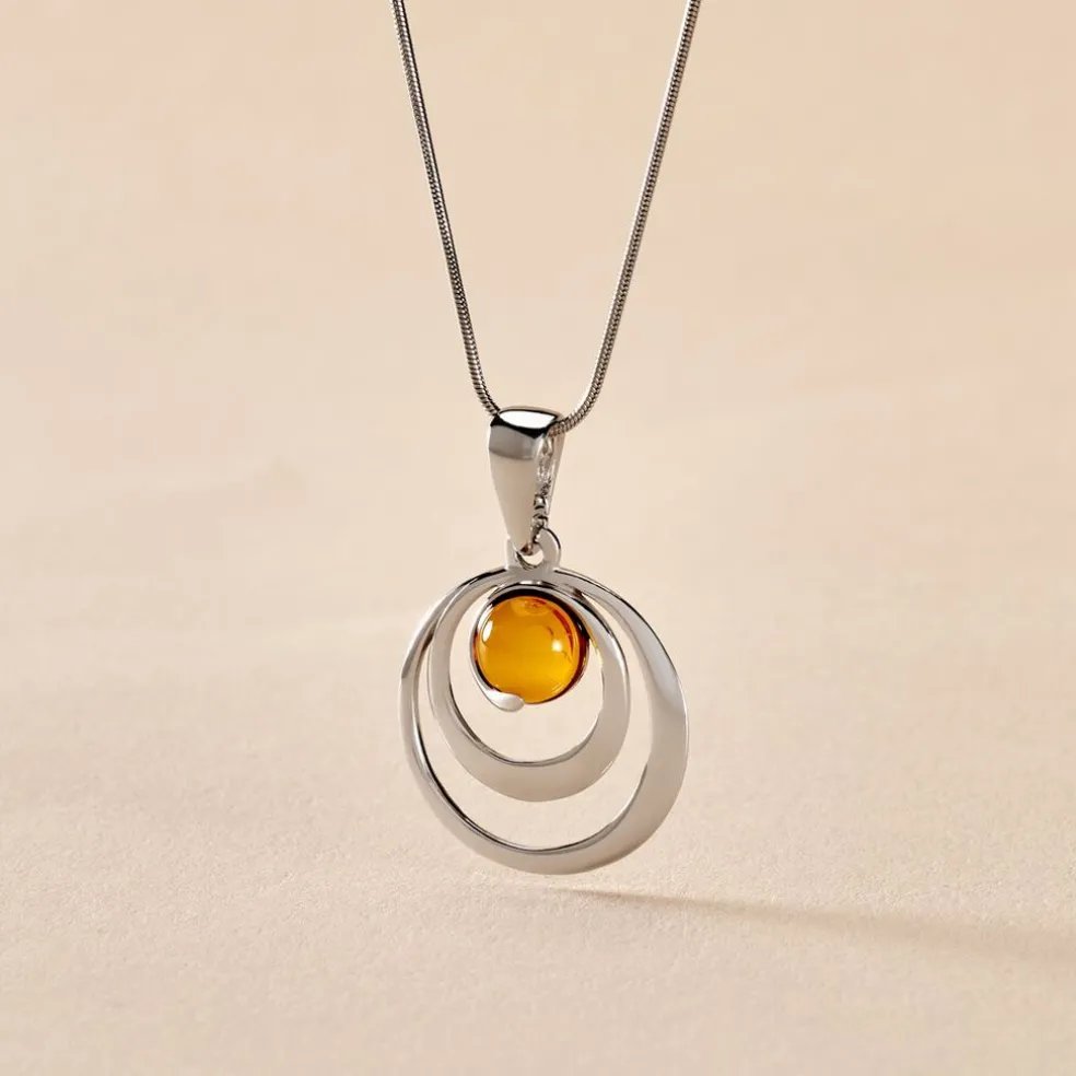 Collier Argent Blanc Alanna Ambre