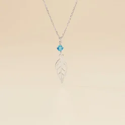 Collier Argent Blanc Angelika Pierres Synthetiques