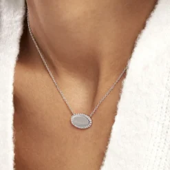 Collier Argent Blanc Ankur Oxydes De Zirconium