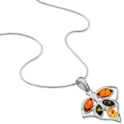 Collier Argent Blanc Anne-therese Ambre