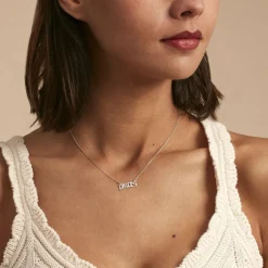 Collier Argent Blanc Astro