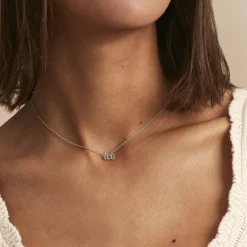 Collier Argent Blanc Astro