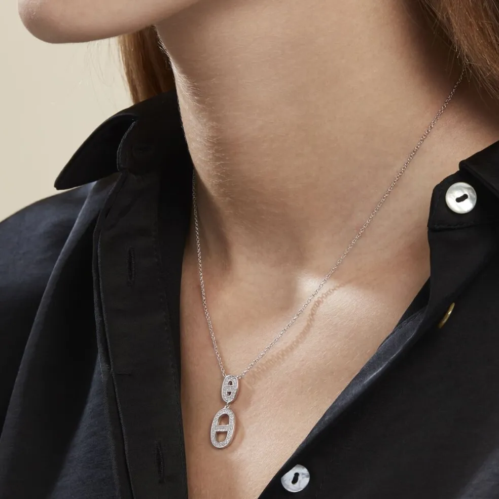 Collier Argent Blanc Caprina Oxydes De Zirconium