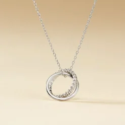 Collier Argent Blanc Circus Oxyde De Zirconium Maille