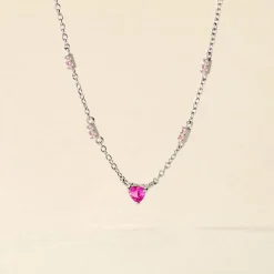 Collier Argent Blanc Declaration Oxyde De Zirconium