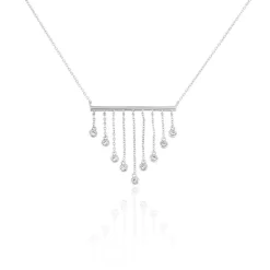 Collier Argent Blanc Edvard Oxydes De Zirconium