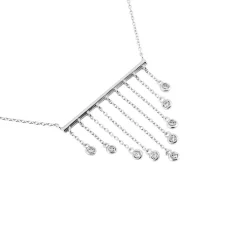 Collier Argent Blanc Edvard Oxydes De Zirconium