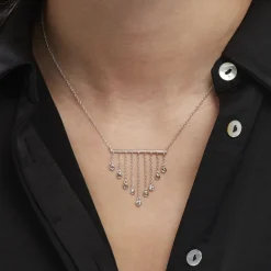 Collier Argent Blanc Edvard Oxydes De Zirconium