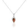 Collier Argent Blanc Enya Ambre