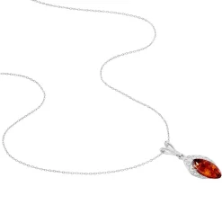 Collier Argent Blanc Enya Ambre