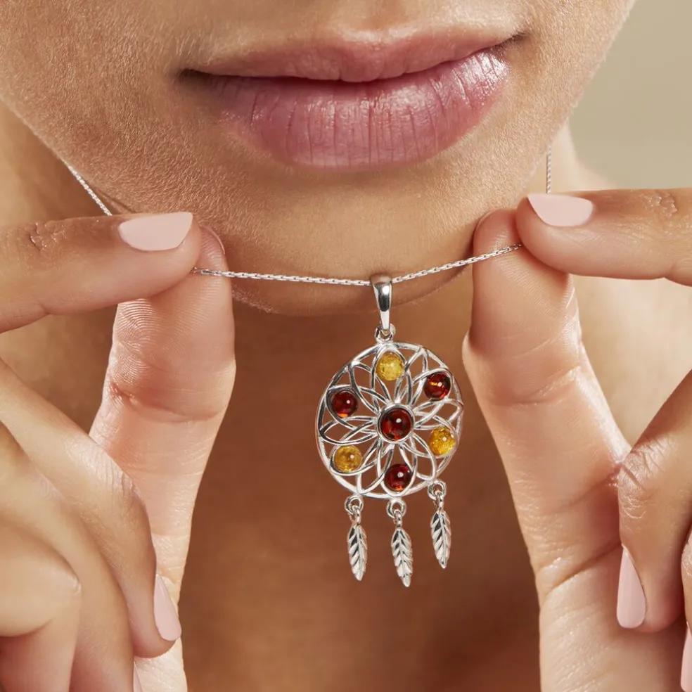 Collier Argent Blanc Lorena Ambre