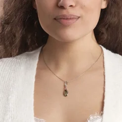 Collier Argent Blanc Odilon Ambre