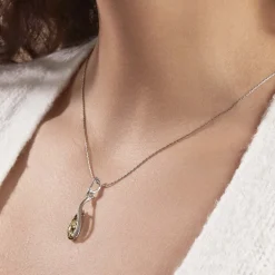 Collier Argent Blanc Odilon Ambre