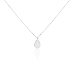 Collier Argent Blanc Paros