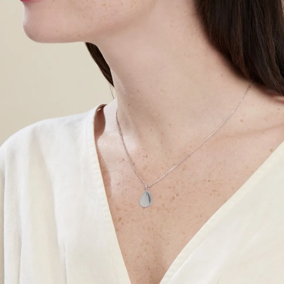 Collier Argent Blanc Paros