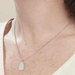 Collier Argent Blanc Paros