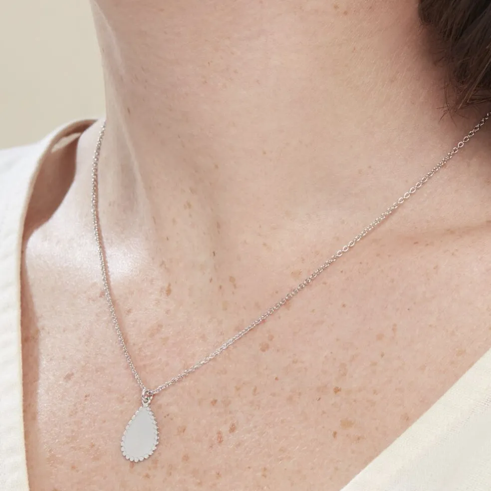 Collier Argent Blanc Paros