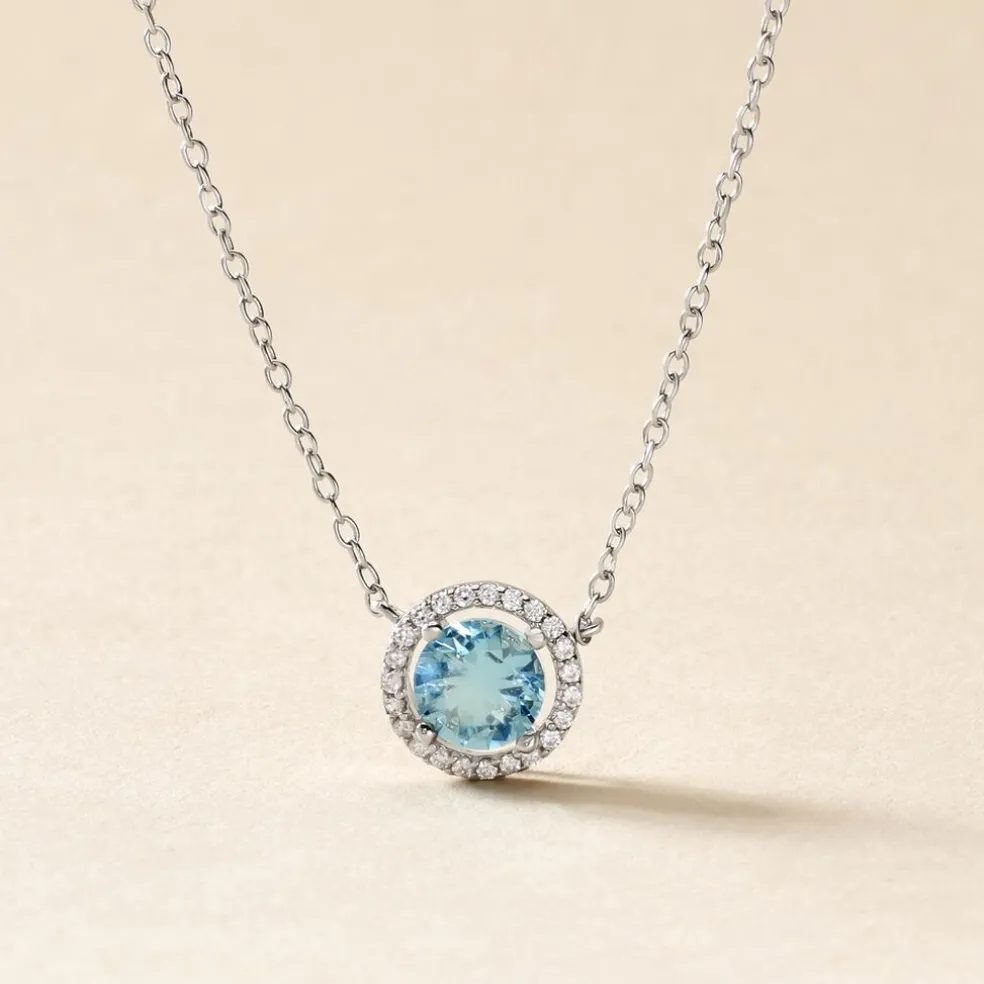 Collier Argent Blanc Rio Copacabana Oxyde De Zirconium