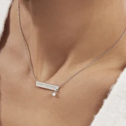 Collier Argent Blanc Sameera Agate