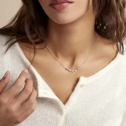 Collier Argent Blanc Shiny Nights Oxyde De Zirconium
