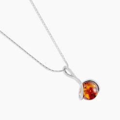 Collier Argent Blanc Simona Ambre