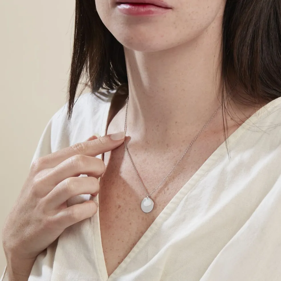 Collier Argent Blanc Tana Nacre