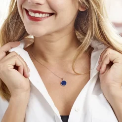 Collier Argent Blanc Zea Lapis Lazulis