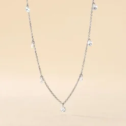 Collier Argent Collie Argent Blanc Oxyde