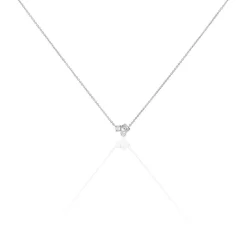 Collier Argent Duredle Oxydes De Zirconium