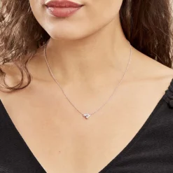 Collier Argent Duredle Oxydes De Zirconium