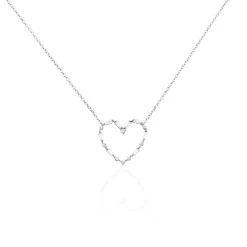 Collier Argent Gaucher Oxydes De Zirconium