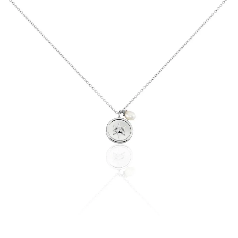 Collier Argent Glad Perle De Culture Oxydes De Zirconium