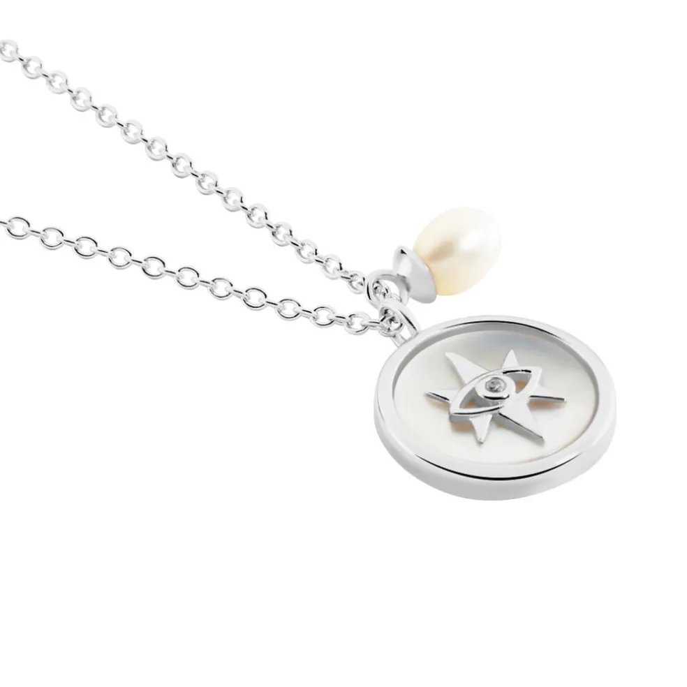 Collier Argent Glad Perle De Culture Oxydes De Zirconium