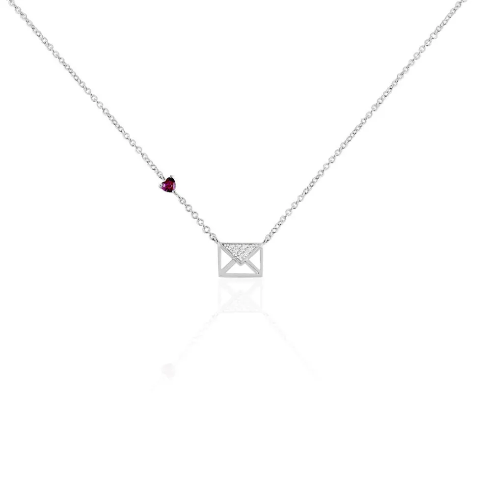 Collier Argent Gurvana Oxydes De Zirconium