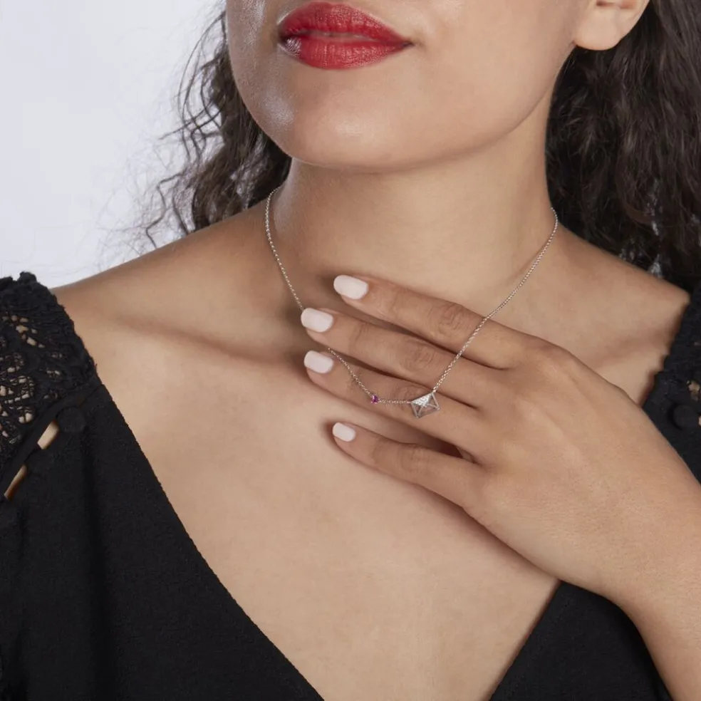 Collier Argent Gurvana Oxydes De Zirconium